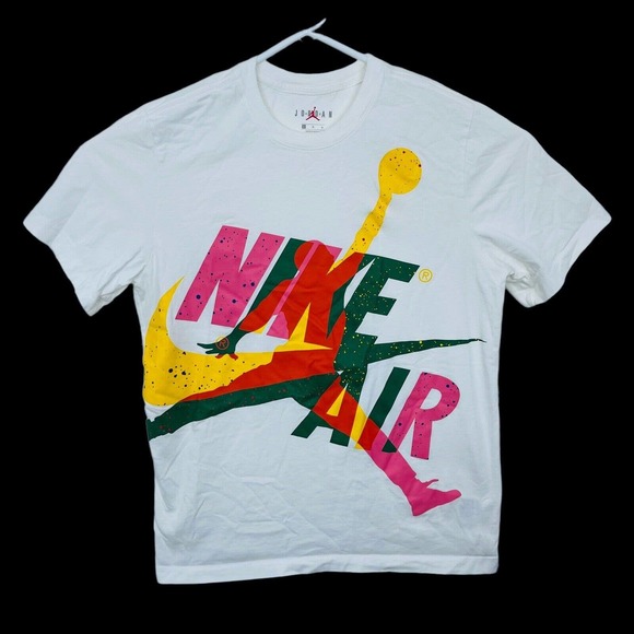 Jordan Other - NIKE Jordan Retro Jumpman Classics T-Shirt Short Sleeve Logo Mens Sz L White EUC